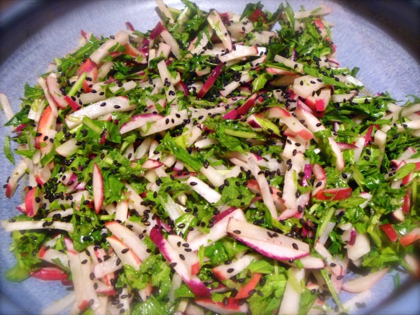 Radish and Mizuna Salad